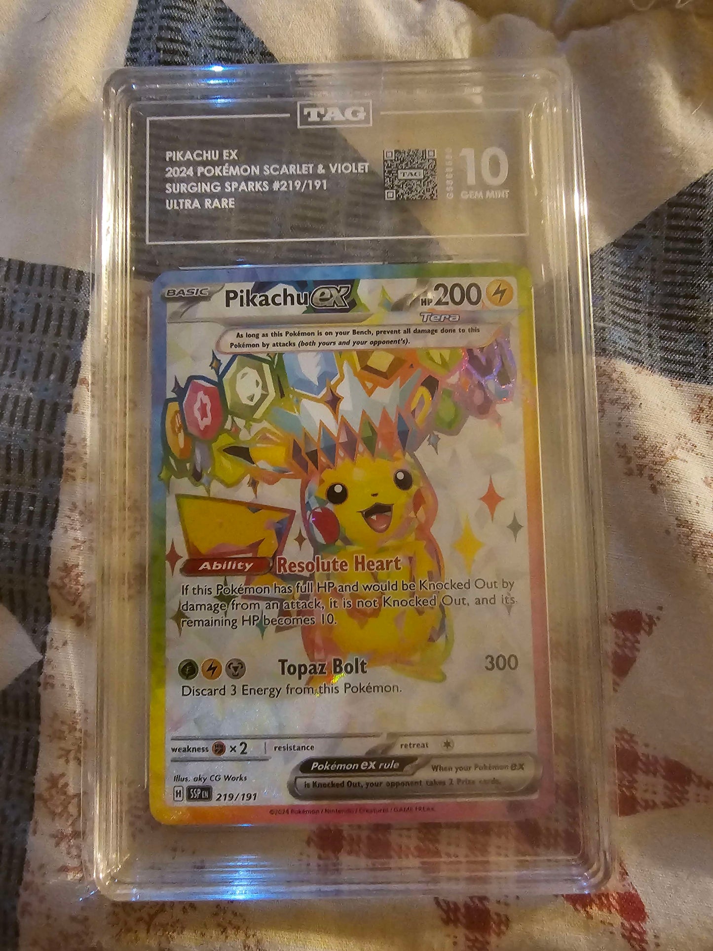 pikachu ex tag grade 10